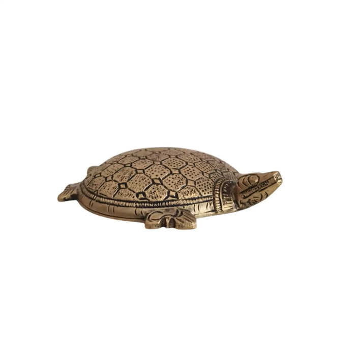 Decorative Brass Tortoise Showpiece, a detailed metallic turtle figurine.