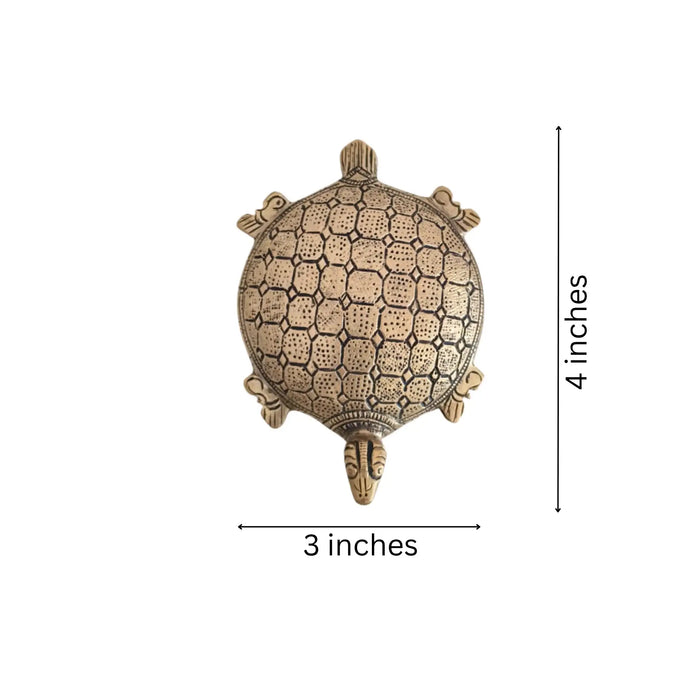 Decorative brass tortoise showpiece, a detailed brassware sculpture of a turtle.