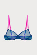 Delilah Tulle Underwire Bra in Blue, Size UK 32E