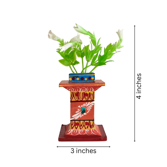 Kondapalli Tulasi Plant Stand, a handcrafted Kondapalli lacquerware home decor item.