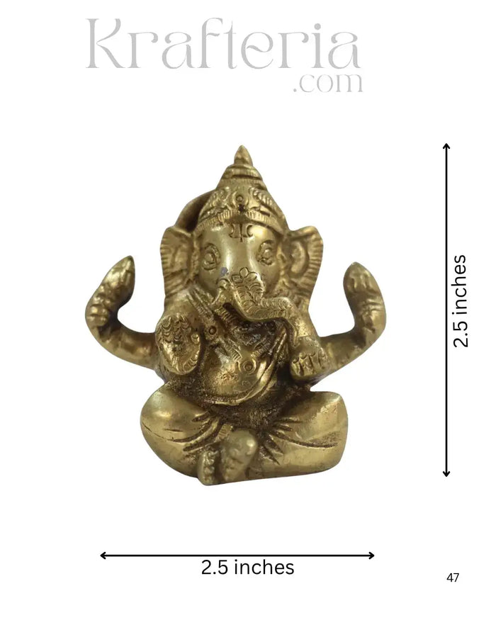 Divine Brass Ganesha Idol – Remover of Obstacles   Brass Ware