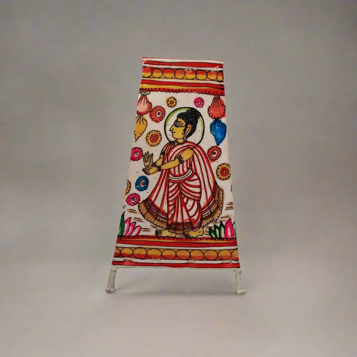 Divine Buddha with Floral Motifs – Leather Puppetry Art | Bed Lamp   Leather Paintings