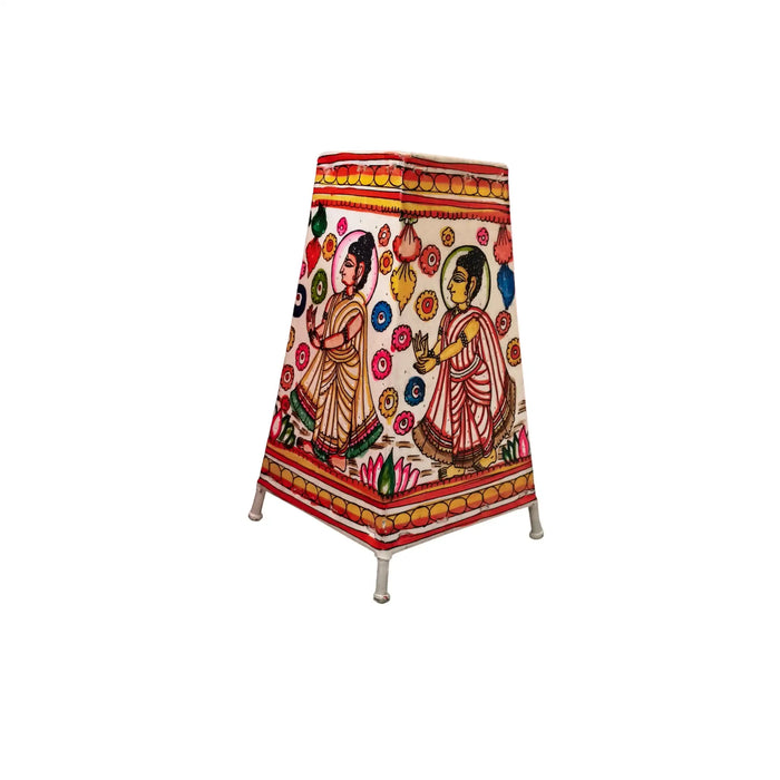 Divine Buddha with Floral Motifs – Leather Puppetry Art | Bed Lamp   Leather Paintings