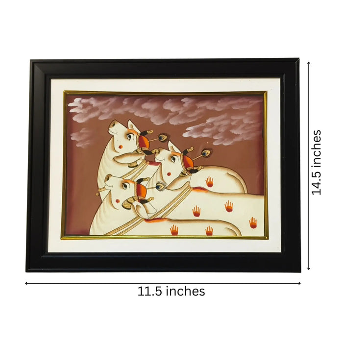 Divine Cows of Vrindavan – Pichwai Miniature Painting   Paintings