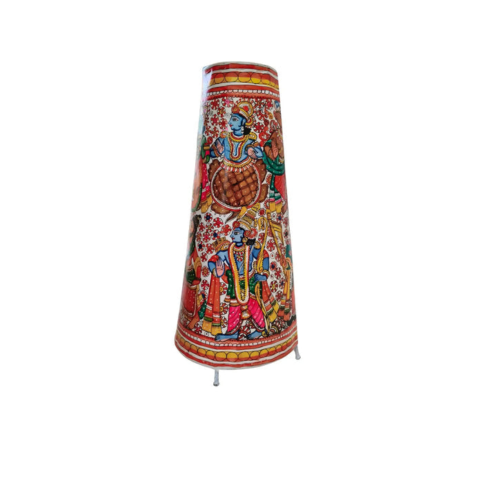 Divine Dashavatara Floral Leather Puppetry Lamp   Leather Paintings