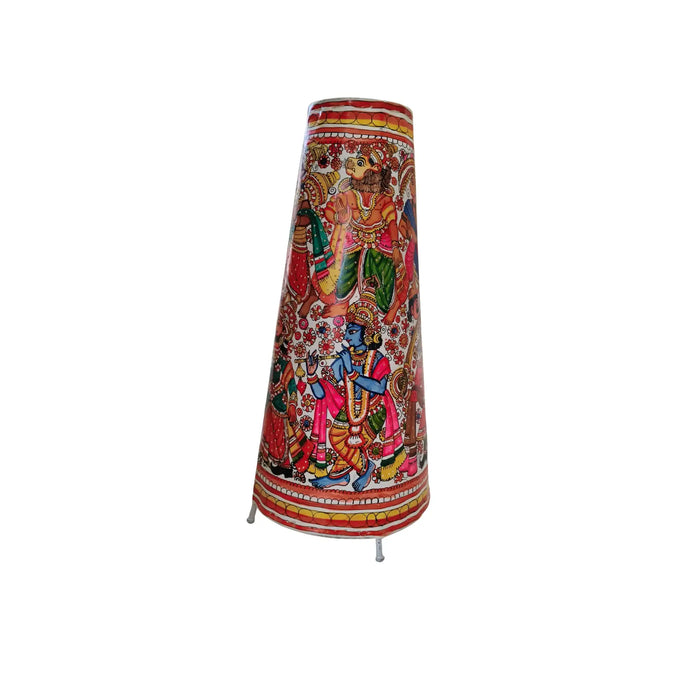 Divine Dashavatara Floral Leather Puppetry Lamp   Leather Paintings