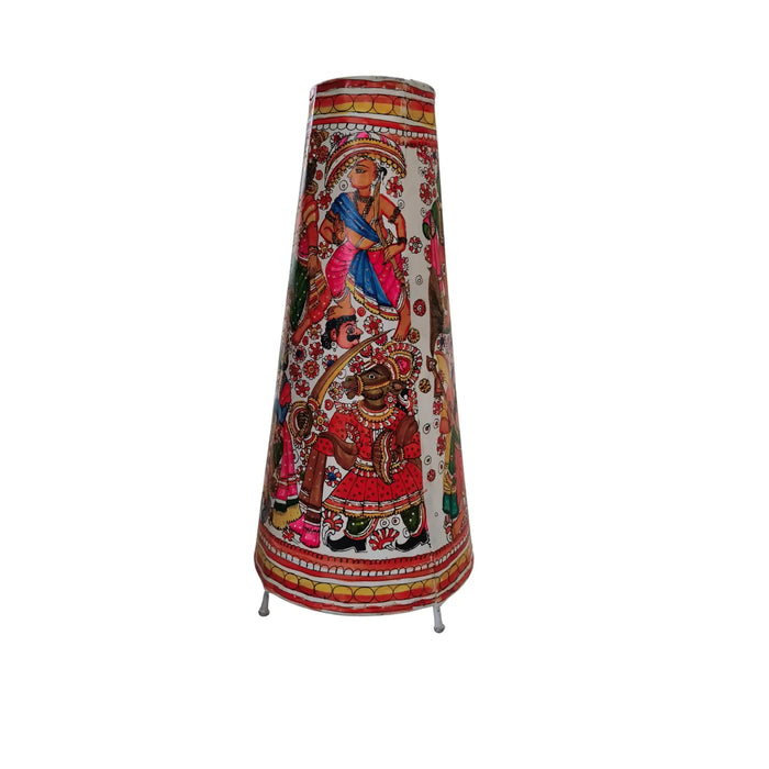 Divine Dashavatara Floral Leather Puppetry Lamp   Leather Paintings