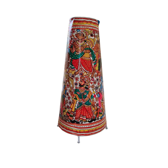 Divine Dashavatara Floral Leather Puppetry Lamp   Leather Paintings