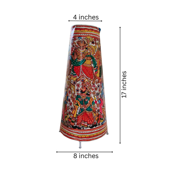 Divine Dashavatara Floral Leather Puppetry Lamp   Leather Paintings