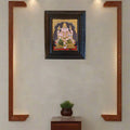 Divine Lord Ganesha Tanjavur painting. Rich colors, intricate details.