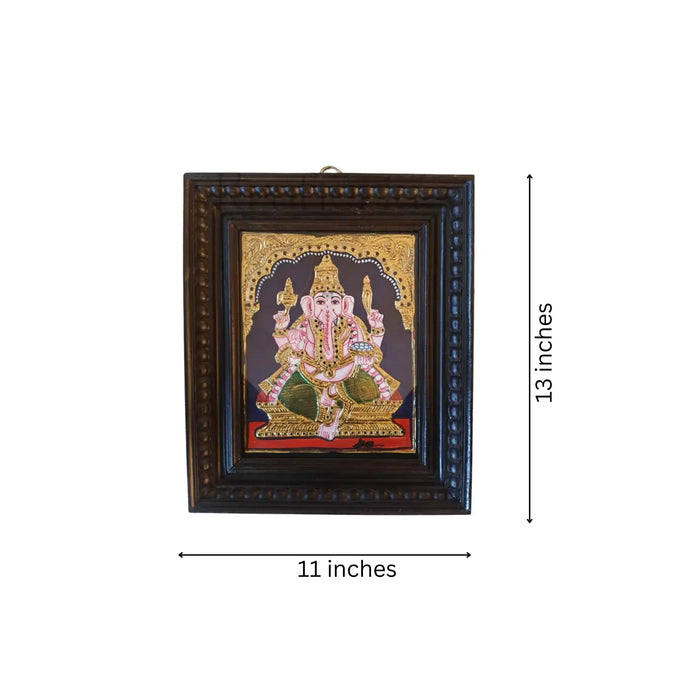 Lord Ganesha Tanjavur painting style, divine presence.