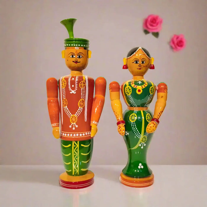 Divine Togetherness – Etikoppaka Lacquerware Wedding Pair   Etikoppaka Lacquerware