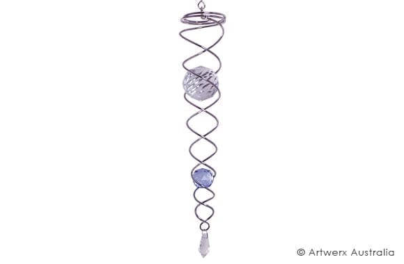 DOUBLE CRYSTAL SPIRAL TAIL - WIND WHIRL SPINNER ACCESSORY - BLUE