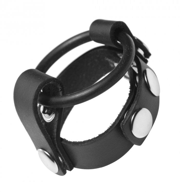 Double Ring Cock And Ball Harness