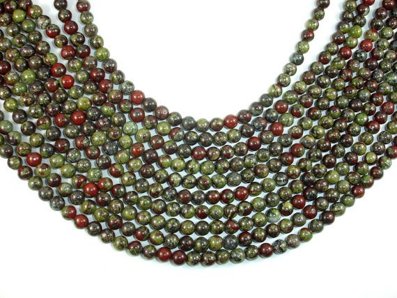 Dragon Blood Jasper, 6mm Round Beads-BeadBasic