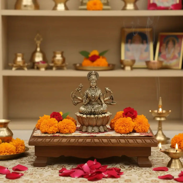 Majestic Durga Devi Brass Idol – Divine Embodiment of Strength and Protection   Brass Ware