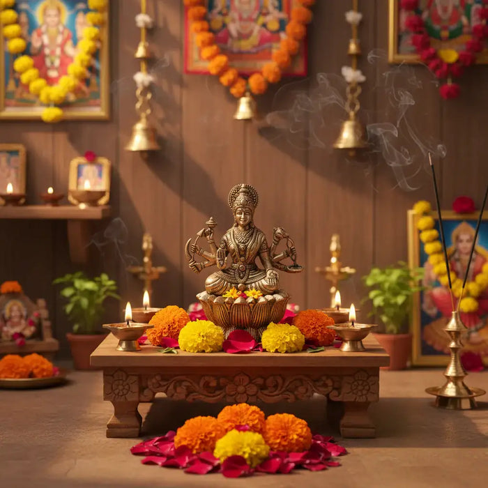 Majestic Durga Devi Brass Idol – Divine Embodiment of Strength and Protection   Brass Ware