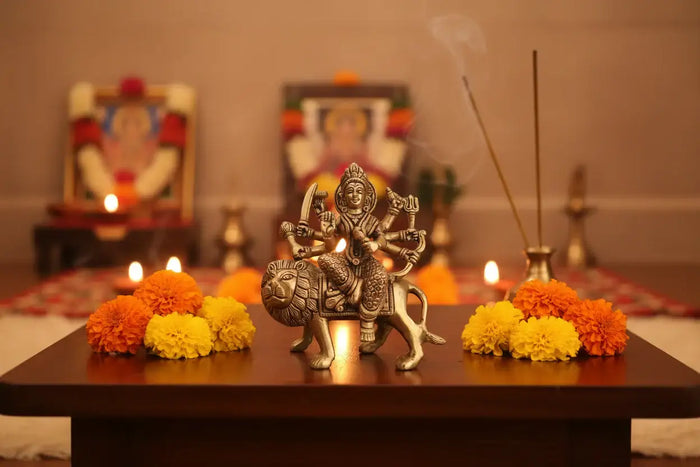 Handcrafted Brass Durga Mata Idol   Brass Ware