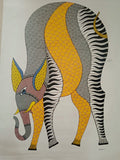 Echoes in Pattern – The Silent Forest Creature Gond Painting   Paintings