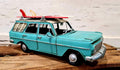 EH Station Wagon Teal Car with Surfboards Model Ornament