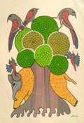 Elephant and the Eternal Tree of Life – Gond Painting   Paintings