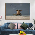 ELEPHANT BEST FRIENDS - FRAMED CANVAS WALL DECOR