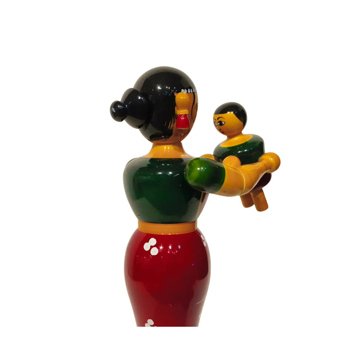 Eternal Bond: Mother and Son – Etikoppaka Wooden Art   Etikoppaka Lacquerware