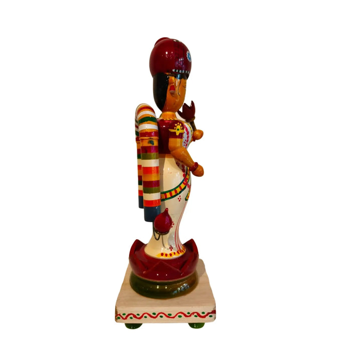 Etikoppaka Goddess Lakshmi in Padmasana – Traditional Wooden Idol   Etikoppaka Lacquerware