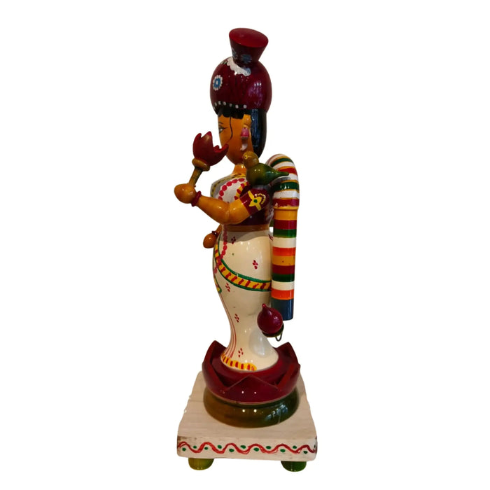 Etikoppaka Goddess Lakshmi in Padmasana – Traditional Wooden Idol   Etikoppaka Lacquerware