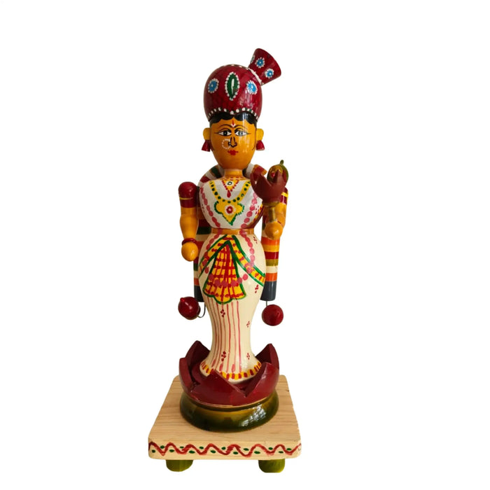 Etikoppaka Goddess Lakshmi in Padmasana – Traditional Wooden Idol   Etikoppaka Lacquerware