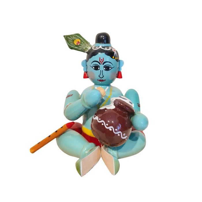Etikoppaka Krishna Stealing Butter   Etikoppaka Lacquerware