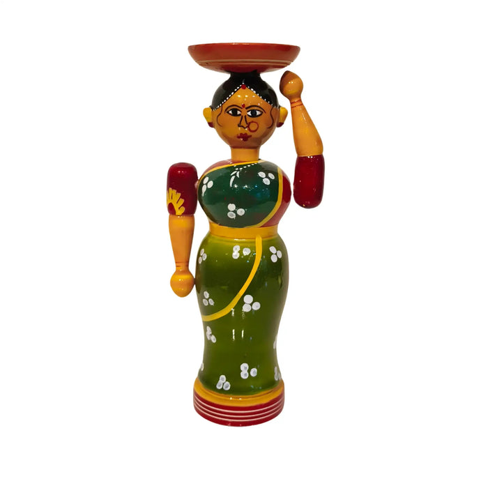 Etikoppaka Lacquered Wooden Figurine - The Platter Carrier   Etikoppaka Lacquerware