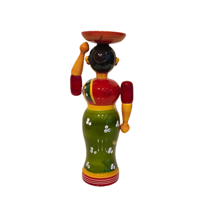 Etikoppaka Lacquered Wooden Figurine - The Platter Carrier   Etikoppaka Lacquerware