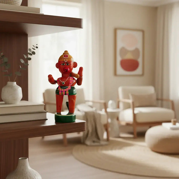 Etikoppaka Little Hanuman Wooden Statue   Etikoppaka Lacquerware
