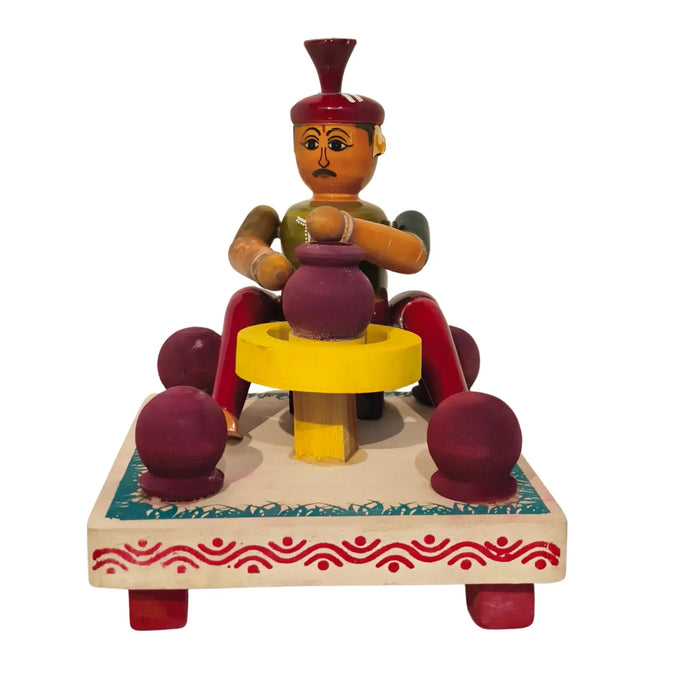 Etikoppaka 'Potter at the Wheel' Miniature Craft   Etikoppaka Lacquerware