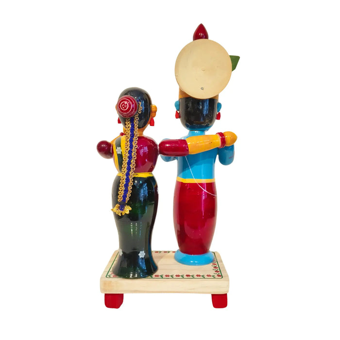 Etikoppaka Radha Krishna Wooden Idol Set   Etikoppaka Lacquerware