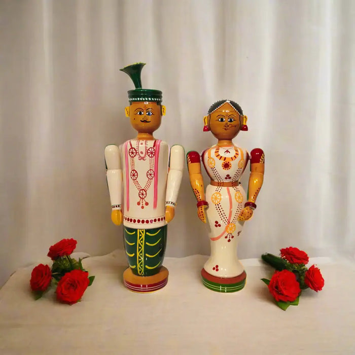 Etikoppaka Wedding Couple - Handcrafted Bridal Figurines   Etikoppaka Lacquerware