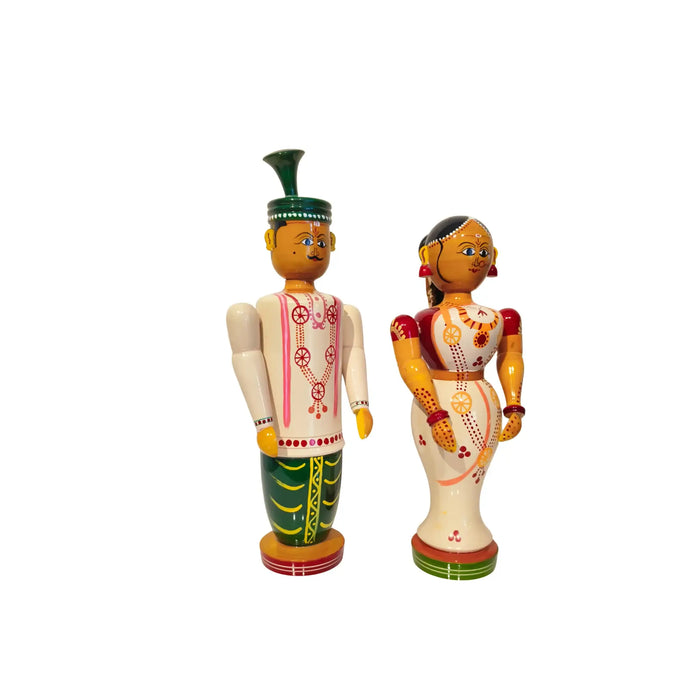 Etikoppaka Wedding Couple - Handcrafted Bridal Figurines   Etikoppaka Lacquerware