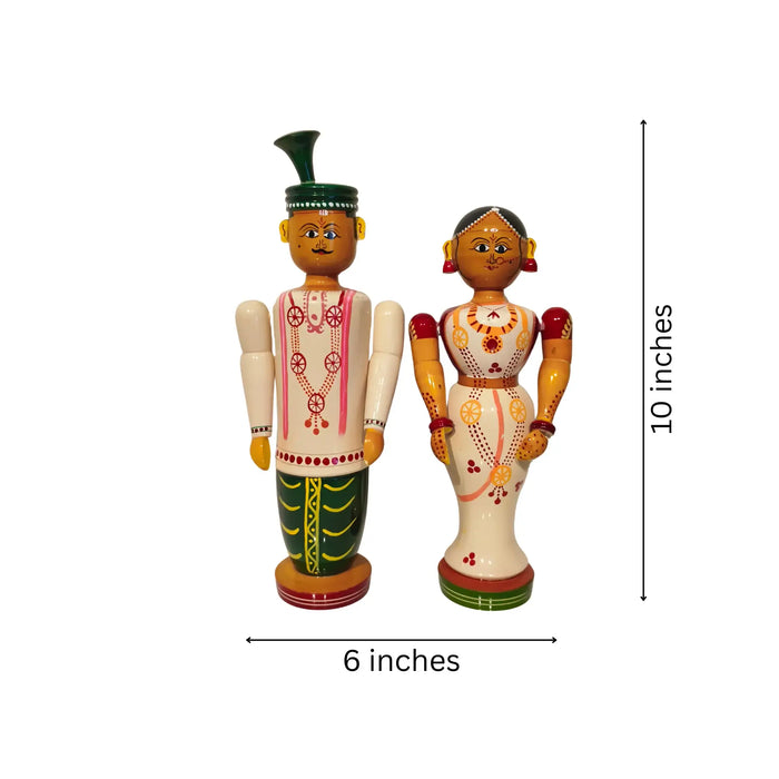 Etikoppaka Wedding Couple - Handcrafted Bridal Figurines   Etikoppaka Lacquerware