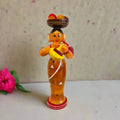 Etikoppaka Wooden Standing Woman Musician with Head Load   Etikoppaka Lacquerware