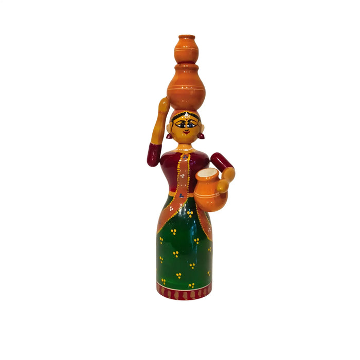 Etikoppaka Wooden The Double Pot Water Carrier   Etikoppaka Lacquerware