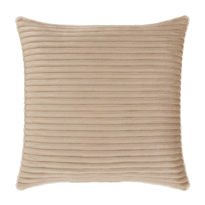 Everett Beige Square Decorative Throw Pillow 20" x 20" Throw Pillows By J. Queen New York