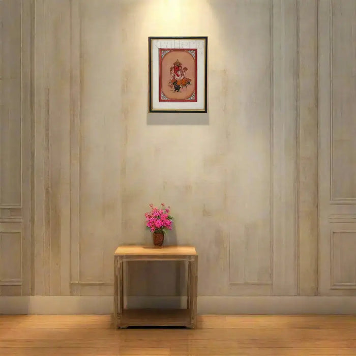 Exquisite Miniature Painting of Lord Ganesha on His Vahana   Paintings