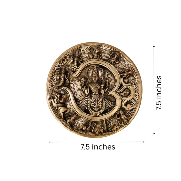 Brass Vishnu and Durga hanging, central deities
