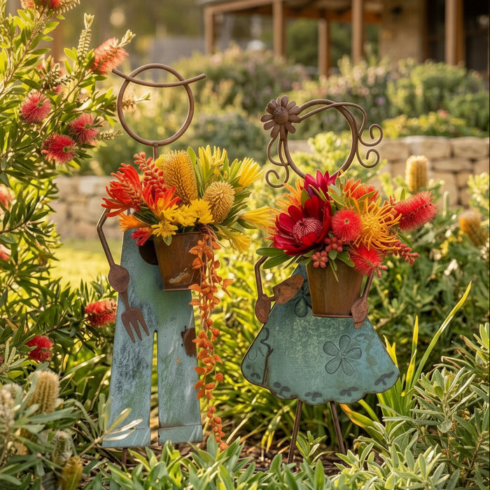 FARM KIDS CASH & CASSIDY RUSTIC PLANTERS - 2PC SET