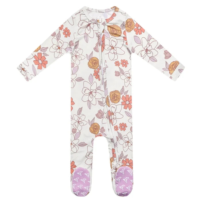 Ferra Zip-up Footie Copper Pearl