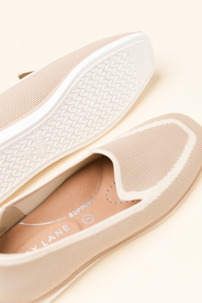 Fifi Beige Contrast Flyknit Loafer