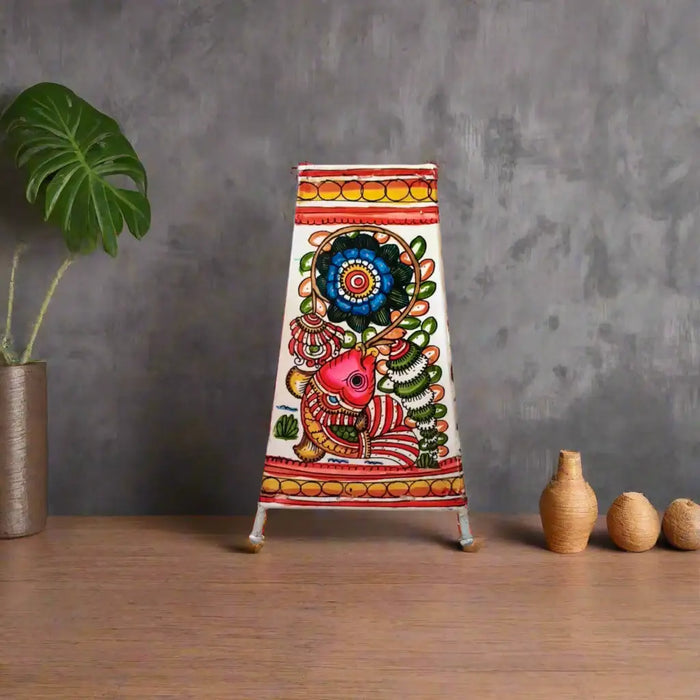 Fish with Floral Motifs – Leather Wall Hanging  | Bed Lamp   Leather Paintings