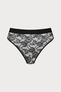 Flashback Lace High Waist Thong Black