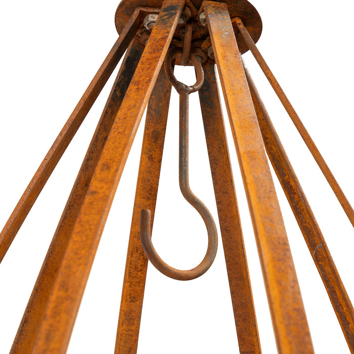 FLAT BAR RUSTY HANGING BIRDCAGE